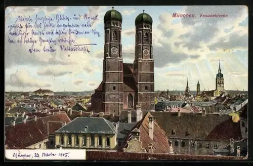 AK München, Sicht auf die Frauenkirche