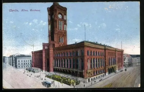 AK Berlin, Altes Rathaus aus der Vogelschau