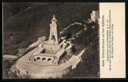 AK Kyffhäuser, Kaiser-Wilhelm-Denkmal, Luftschiff-Aufnahme, 25jähriges Regierungsjubiläum des Kaisers 1913