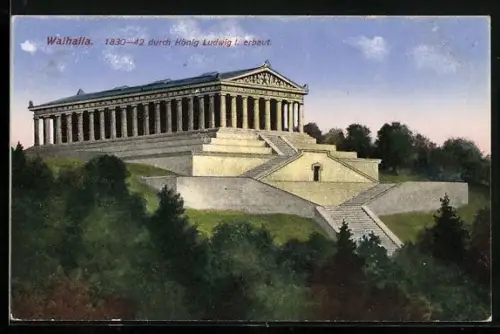 AK Donaustauf, Walhalla, Gesamtansicht