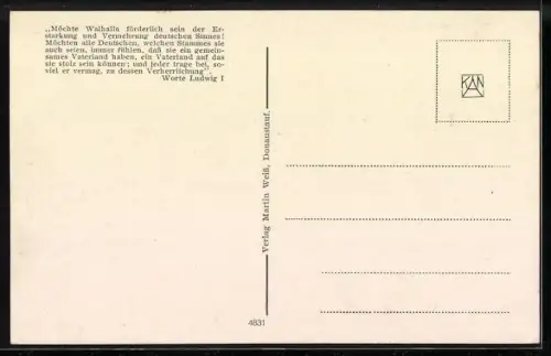 AK Donaustauf, Walhalla, Innenansicht