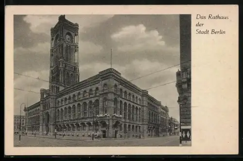 AK Berlin, Rathaus mit Strasse