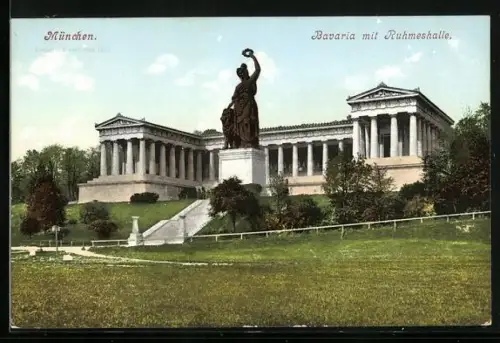 AK München, Bavaria mit Ruhmeshalle