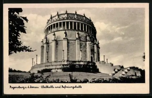 AK Regensburg /Donau, Walhalla und Befreiungshalle