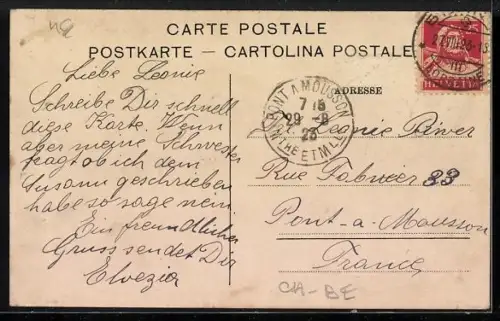 AK Bern, Bärengraben mit Besuchern aus der Vogelschau