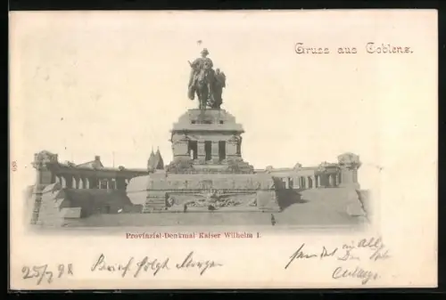AK Coblenz, Kaiser-Wilhelm-Provinzial-Denkmal