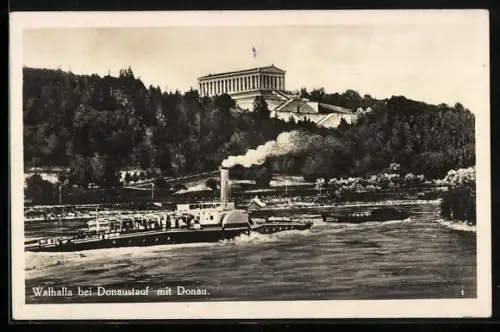 AK Donaustauf, Walhalla mit Donau