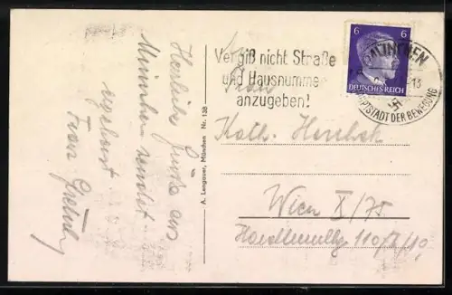 AK München, Frauenkirche aus der Vogelschau