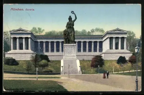 AK München, Ruhmeshalle mit Bavaria