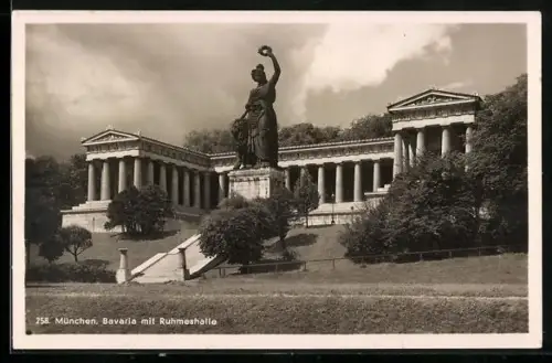 AK München, Ruhmeshalle mit Bavaria