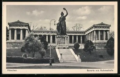 AK München, Ruhmeshalle mit Bavaria