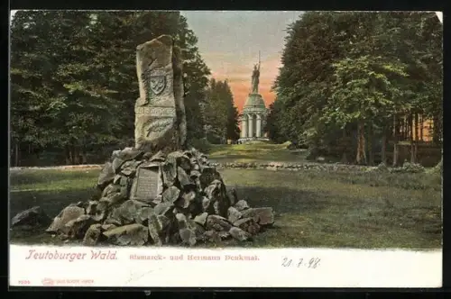 AK Detmold /Teutoburger Wald, Bismarck- und Hermann-Denkmal