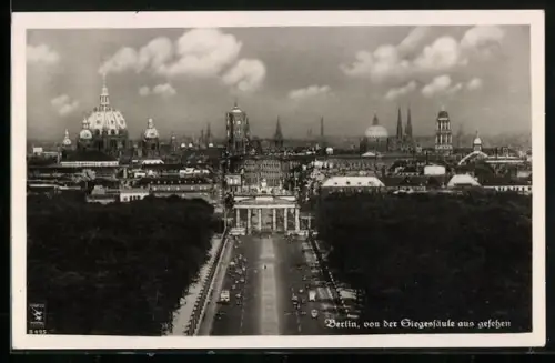 AK Berlin-Tiergarten, Blick über die Stadt von der Siegessäule aus