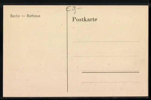 AK Berlin, Rathaus mit Strassenpartie