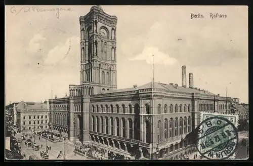 AK Berlin, Rathaus mit Strassenpartie