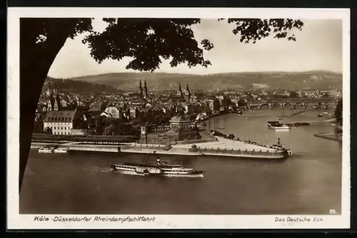 AK Koblenz, Das Deutsche Eck, Dampfer