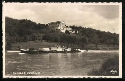 AK Donaustauf, Walhalla mit Dampfer Amstel