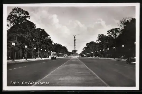 AK Berlin, Ost-West-Achse mit Blick zur Siegessäule