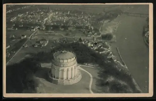 AK Kelheim, Fliegeraufnahme mit Befreiungshalle