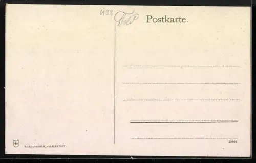 AK Hermannsdenkmal, Partie mit Besuchern am Bismarckstein