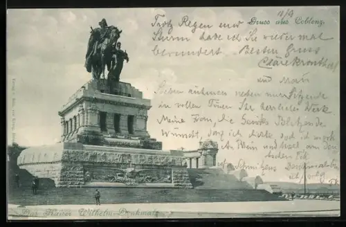 AK Coblenz, Kaiser Wilhelm-Denkmal