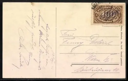 AK Donaustauf, Walhalla von der Donau gesehen