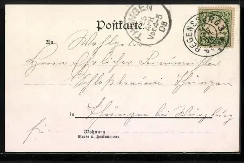 AK Regensburg, Walhalla, Engelsstatuen