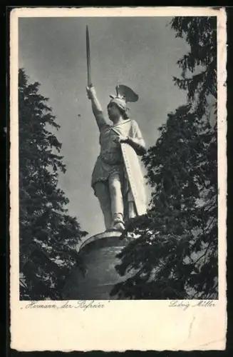 AK Hermannsdenkmal, Blick auf die Statue