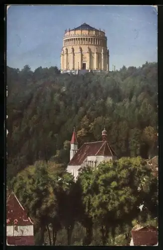 AK Oberkelheim, Blick zur Befreiungshalle