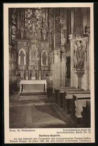 AK Wien, St. Stefansdom, Barbara-Kapelle