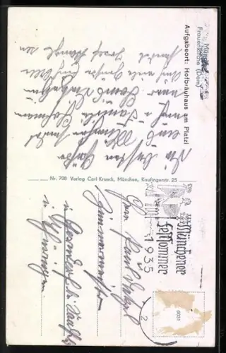 AK München, Blick auf die Frauenkirche