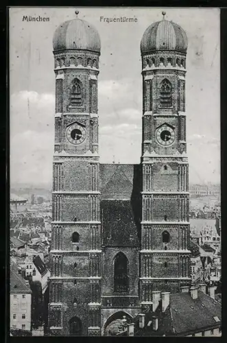 AK München, Die Frauentürme der Frauenkirche