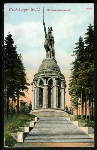 AK Detmold, Gesamtansicht vom Hermanns-Denkmal