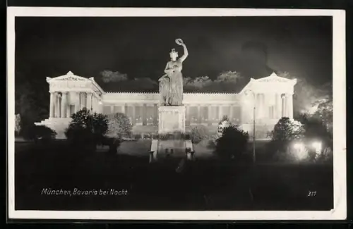 AK München, Bavaria bei Nacht