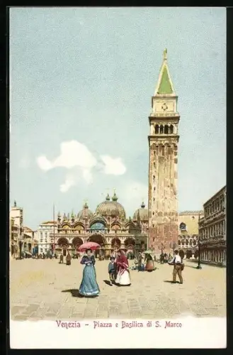 Lithographie Venezia, Piazza e Basilica di San Marco