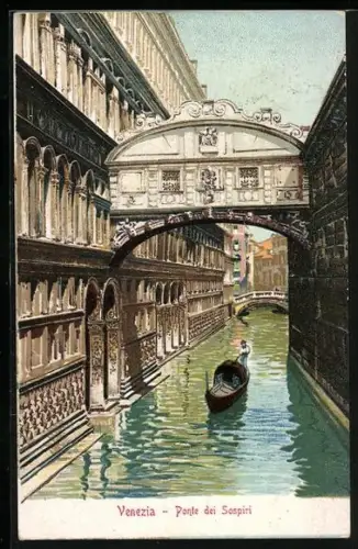 AK Venezia, Pont dei Sospiri, Gondel