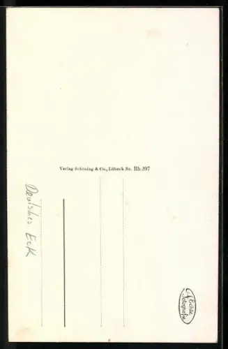 AK Koblenz, Deutsches Eck mit Denkmal und Brücke