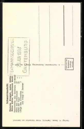 AK Detmold, Figur des Hermannsdenkmal