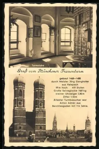 AK München, Teilansicht Turmstube, Frauenkirche