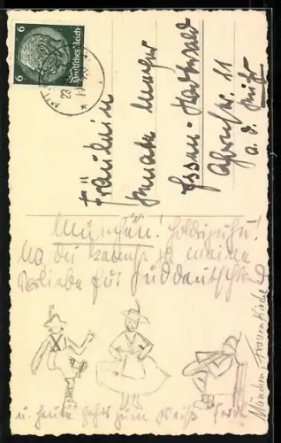 AK München, Frauenkirche, Fenster mit Blick auf die Türme