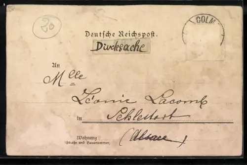 Lithographie Strassburg, Münster, Astronomische Uhr, Thurmspitze