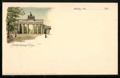 Lithographie Berlin, Brandenburger Thor