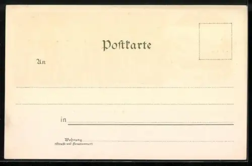 Lithographie Niederwald, Relief vom National Denkmal, Abschied