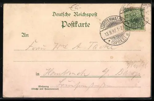 Lithographie Berlin-Tiergarten, Brandenburger Tor, Siegessäule und Reichstags-Gebäude