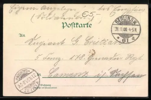 Lithographie Berlin, Brandenburger Tor mit Fontäne, Siegel, Wappen