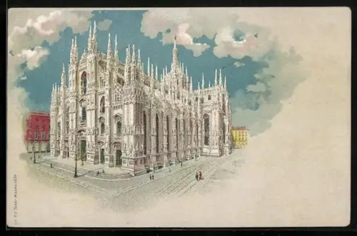 Künstler-AK Milano, il Duomo