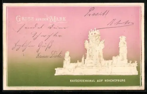 Präge-AK Hohensyburg /Mark, Kaiserdenkmal auf Hohensyburg