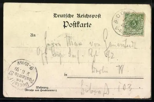 Lithographie Coblenz, Provinzial Denkmal Kaiser Wilhelm I