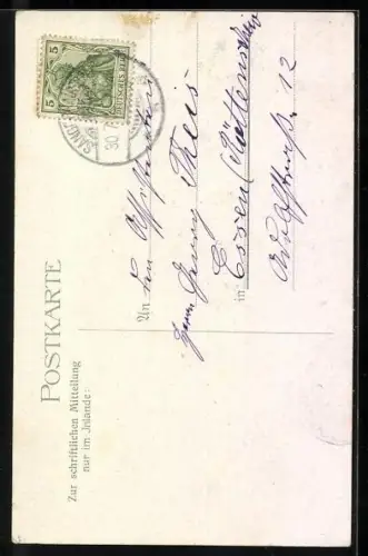 Lithographie Kyffhäuser, Menschen vor dem Kaiser-Wilhelm-Denkmal