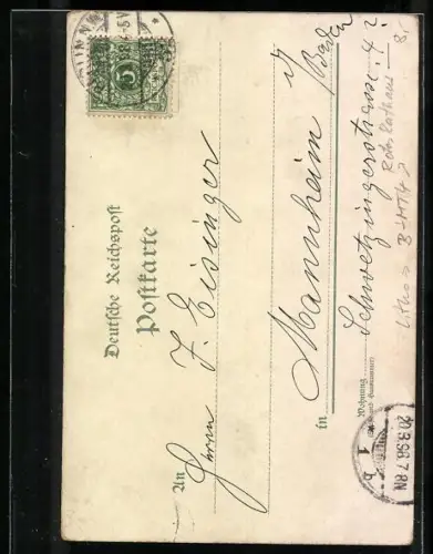 Lithographie Berlin, Rathaus mit Strasse